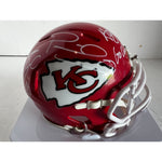 Load image into Gallery viewer, Kansas City Chiefs Patrick Mahomes Andy Reid Travis Kelce mini helmet signed with proof
