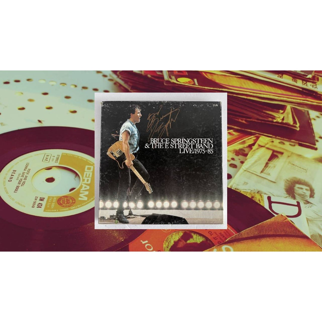 Bruce Springsteen and the E Street band live 1975/85 five LPs collection signed with proof.