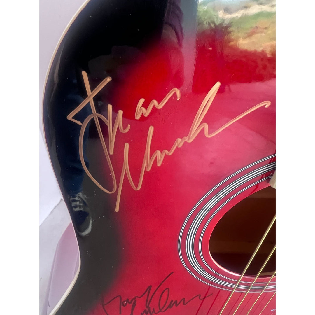 Boston Brad Delp Tom Scholz Sib Hashian Barry Goudreau Huntington full size acoustic guitar signed