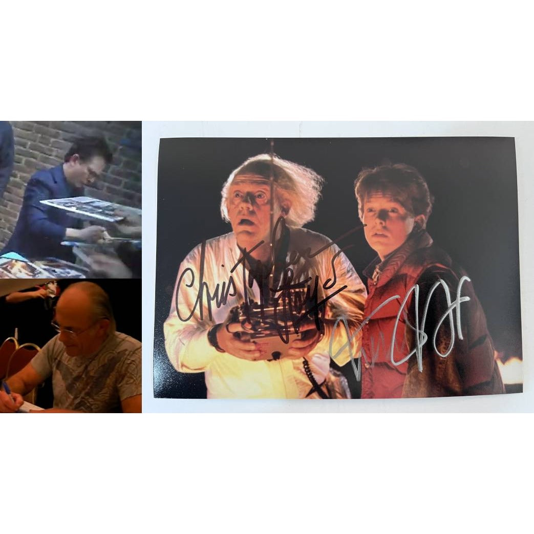 Michael J Fox Christopher Lloyd Back to the Future 5x7 photo signed with proof