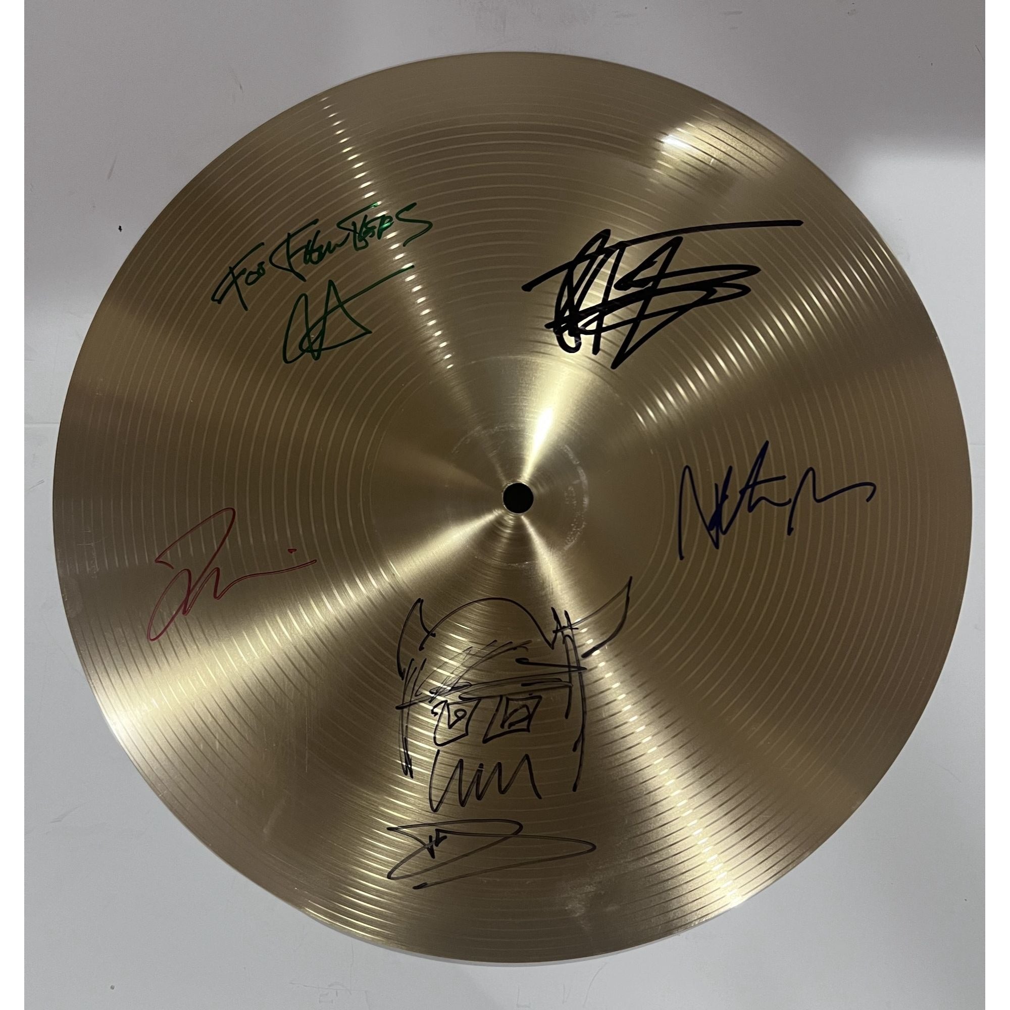 David grohl Taylor Hawkins the Foo Fighters Cymbal signed with proof