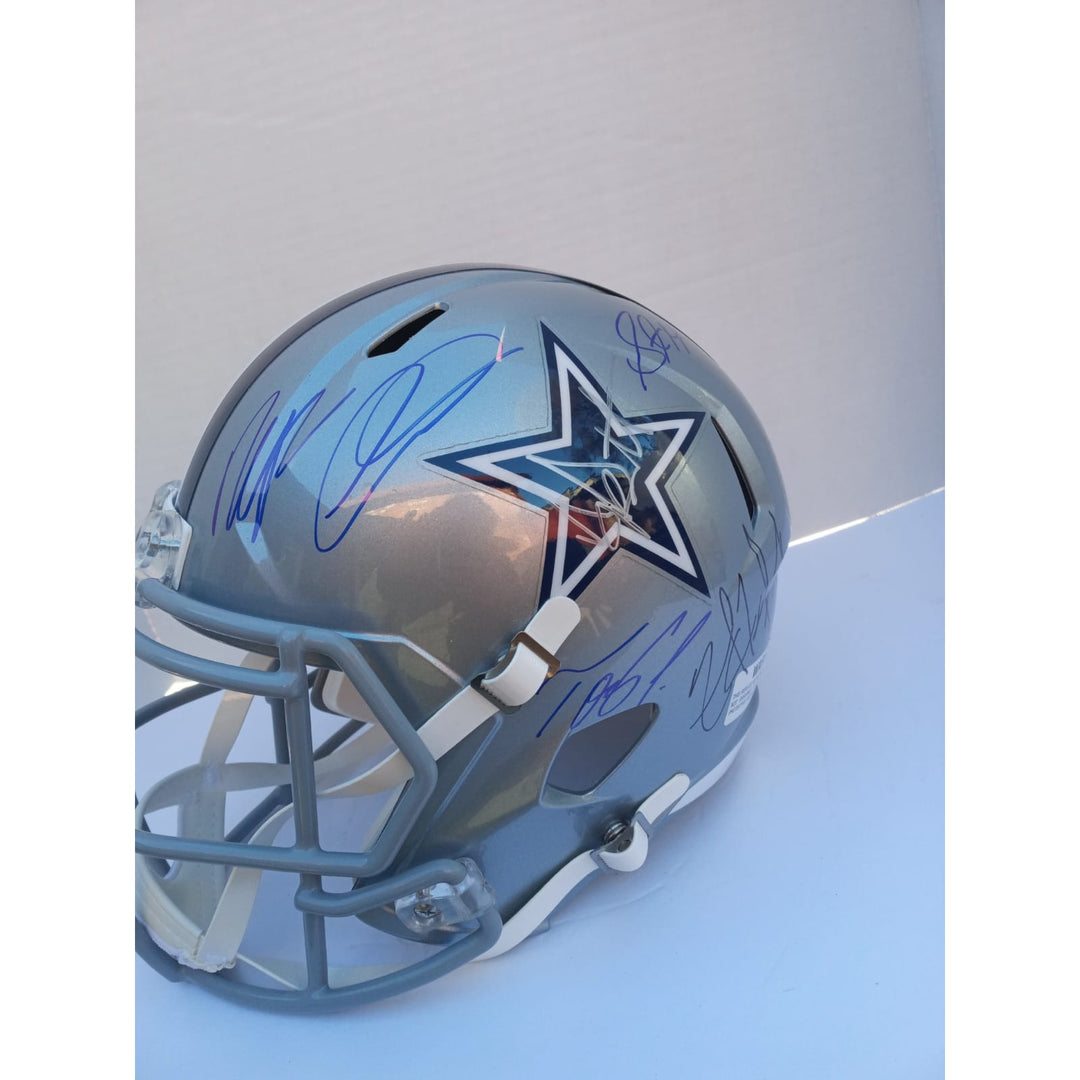 Dallas Cowboys Dak Prescott CeeDee Lamb Tony Pollard Micah Parsons Zack Martin Stefan Gilmore Riddell full size helmet with free acrylic dis