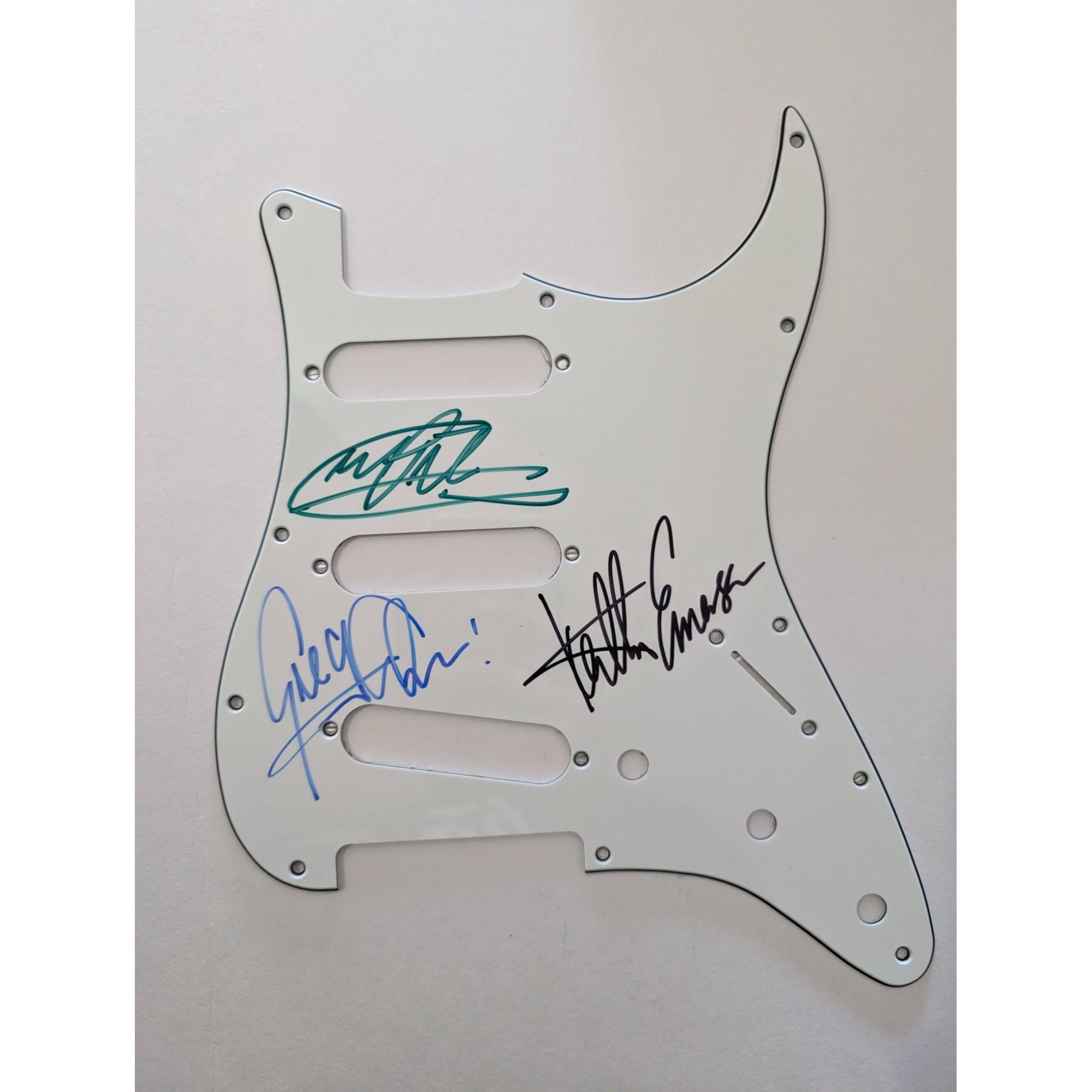 Emerson Lake and Palmer fender stratacaster electric guitar pickguard signed with proof