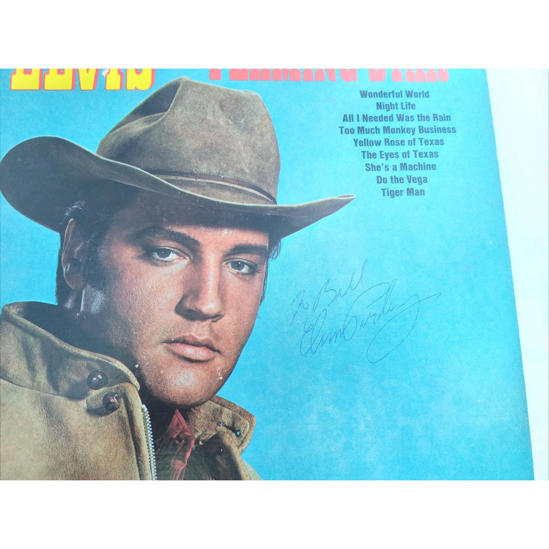 Elvis Presley LP personalized to Bill "Flamingo Star" signed