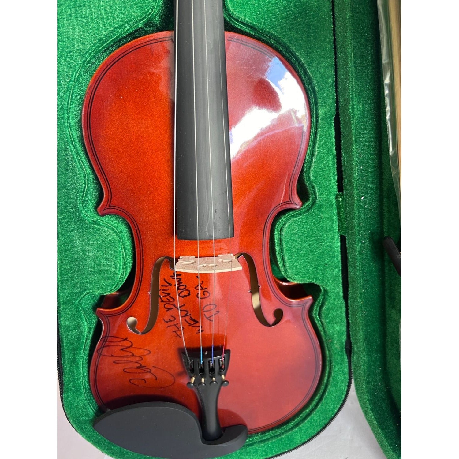 Charlie Daniels signed and inscribed "The Devil Went Down To GA" full size fiddle signed with proof