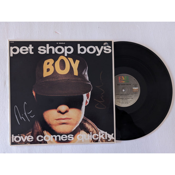 The Pet Shop Boys Neil Tennant and Chris Lowe, "Love Come Quickly" LP signed with proof