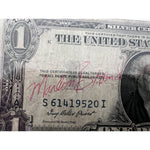 Load image into Gallery viewer, Marlon Brando Godfather  silver certificate vintage dollar bill signed with proof
