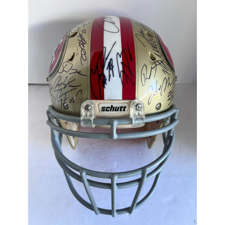 Brock Purdy Christian McCaffrey Deebo Samuel George Kittle San Francisco 49ers 2022/23 Schutt Speed Authentic team signed helmet with proof