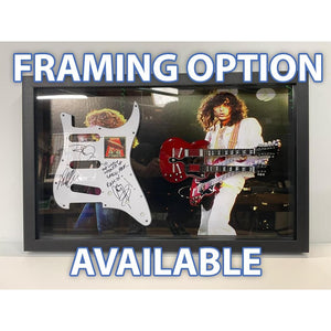 George Harrison and Eric Clapton Fender Stratocaster electric guitar pickguard signed with proof