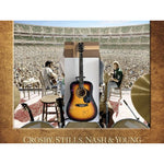 Load image into Gallery viewer, CSNY David Crosby Neil Young Graham Nash Stephen Stills&quot; One of A kind 39&#39; inch full size acoustic guitar signed with proof
