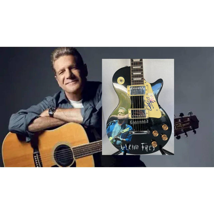 Glenn Frey legendary Eagles guitarist and vocalist full size les paul electric guitar signed with proof