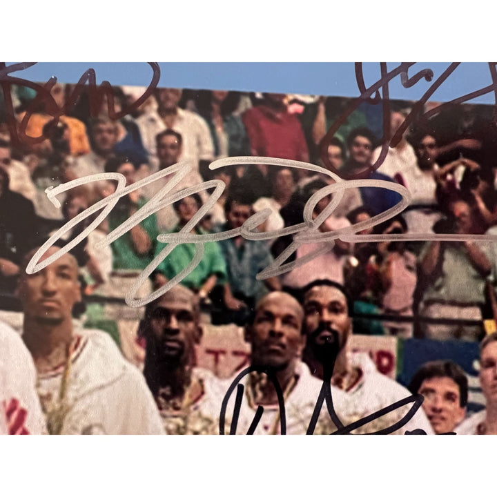 Michael Jordan, Larry Bird, Patrick Ewing, Ervin Magic Johnson, Dream Team 8x10 photo signed with proof