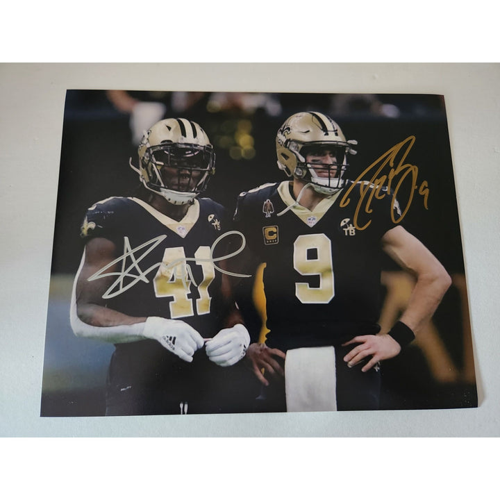 Drew Brees and Alvin Kamara 8x10 photo signed