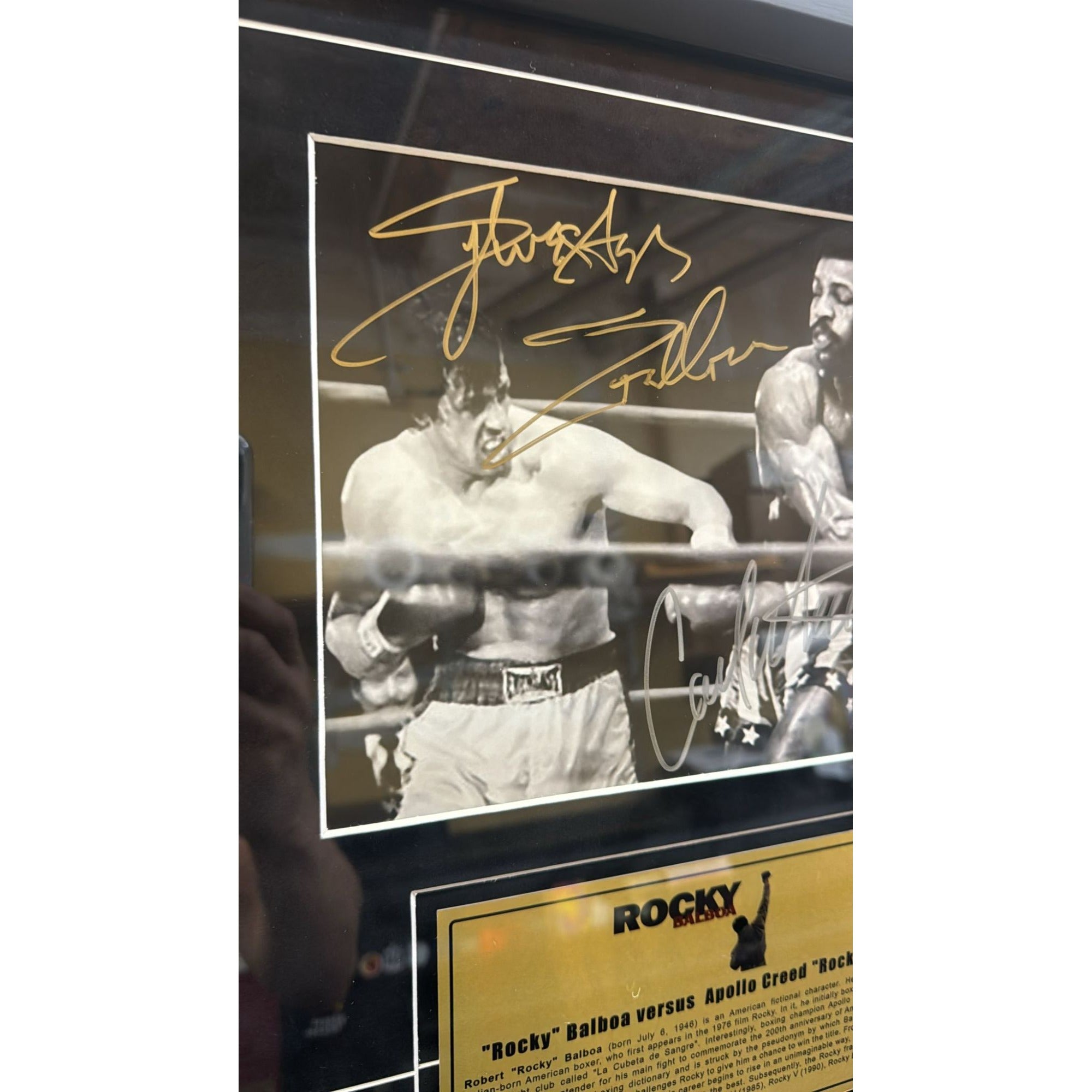 Rocky Sylvester Stallone & Carl Weathers 8x10 photo signed and framed with proof