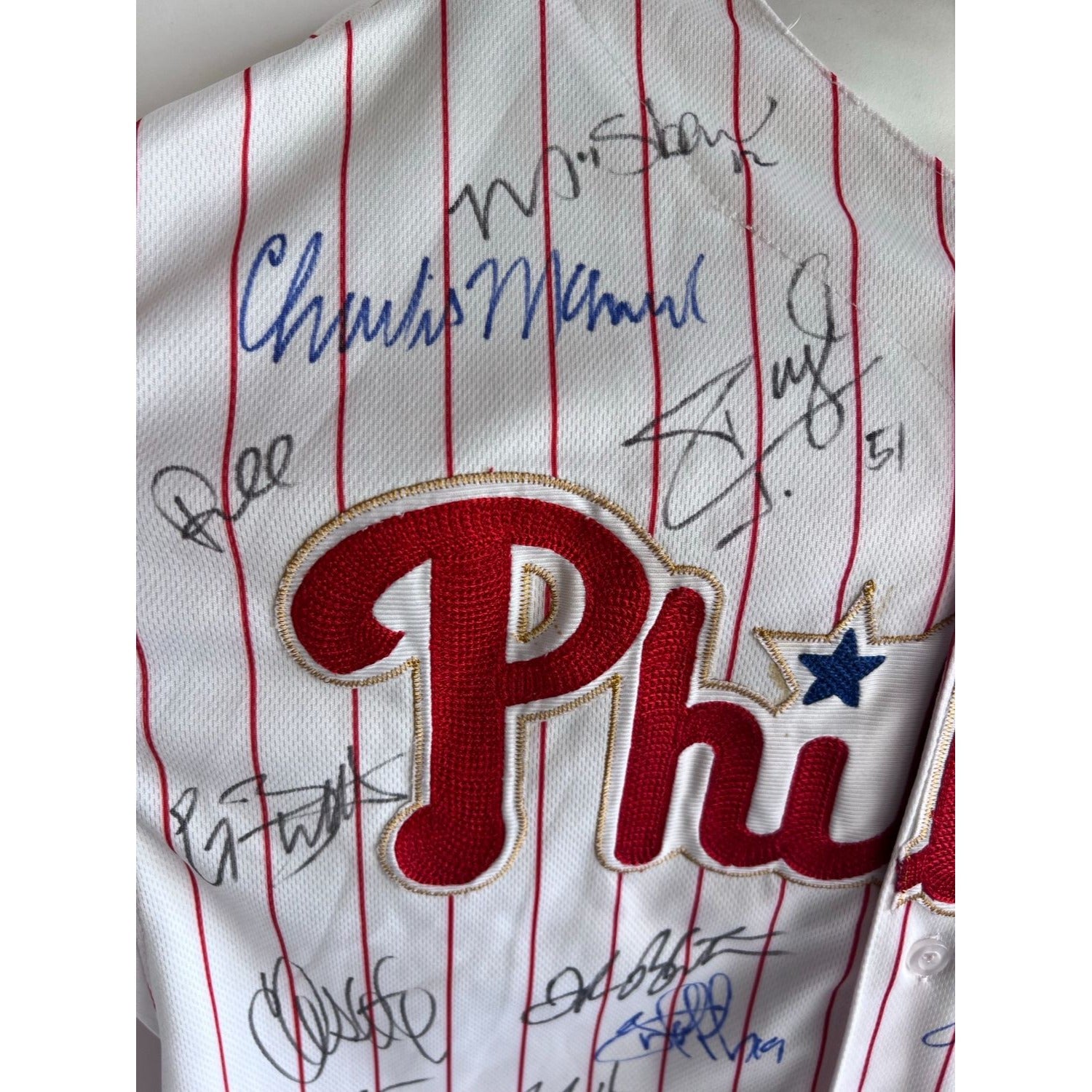 2008 Philadelphia Phillies World Series Jersey Ibanez #29 team signed with proof