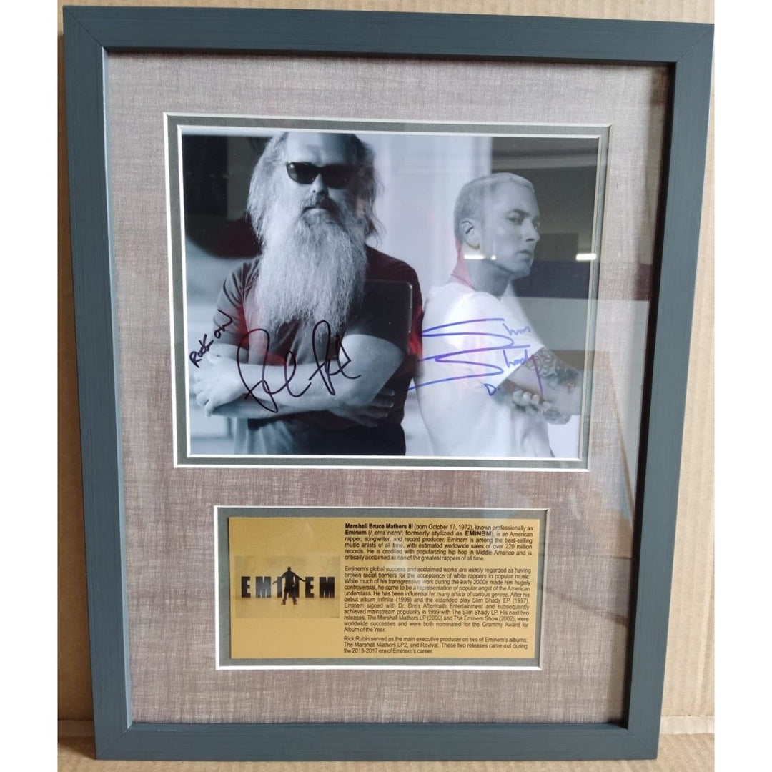 Marshall Mathers Slim Shady Eminem Rick Rubin 8x10 photo signed and framed  with proof