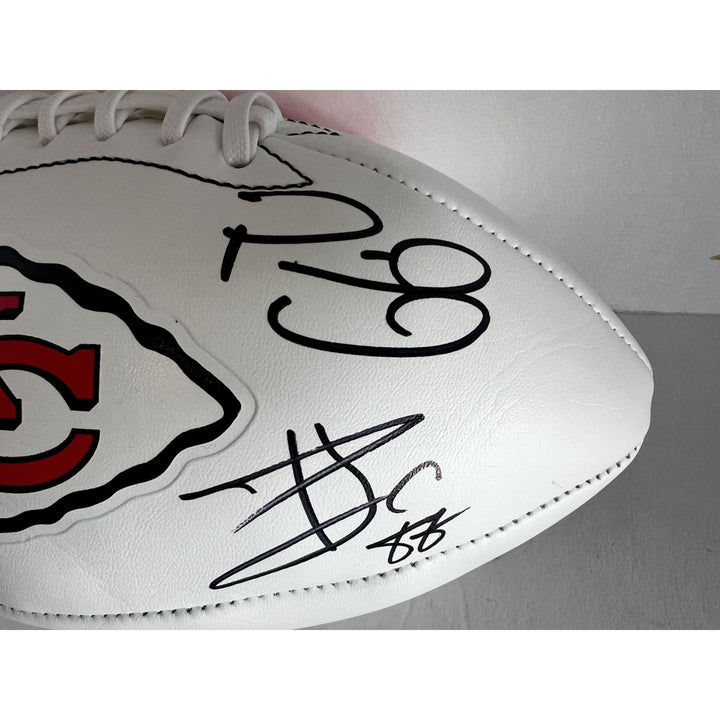 Kansas City Chiefs Tyreek Hill Patrick Mahomes Travis Kelce full size football signed with proof