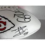 Load image into Gallery viewer, Kansas City Chiefs Tyreek Hill Patrick Mahomes Travis Kelce full size football signed with proof
