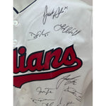 Load image into Gallery viewer, Cleveland Indians Jose Ramirez Jerry Francona Francisco Lindor Corey kluber 2016 game model Indians embroidered jersey signed
