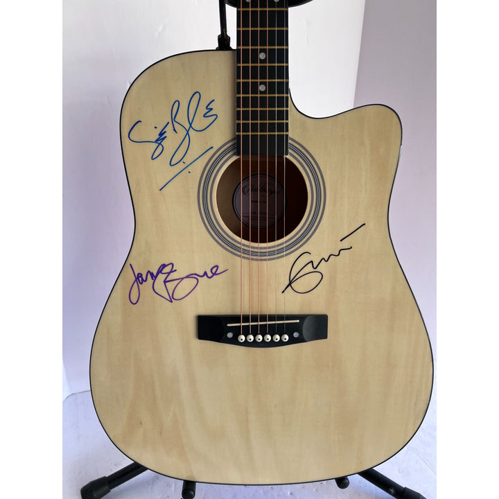 Eric Clapton Jack Bruce Ginger Baker "Cream" full size Ashharpe acoustic guitar signed with proof