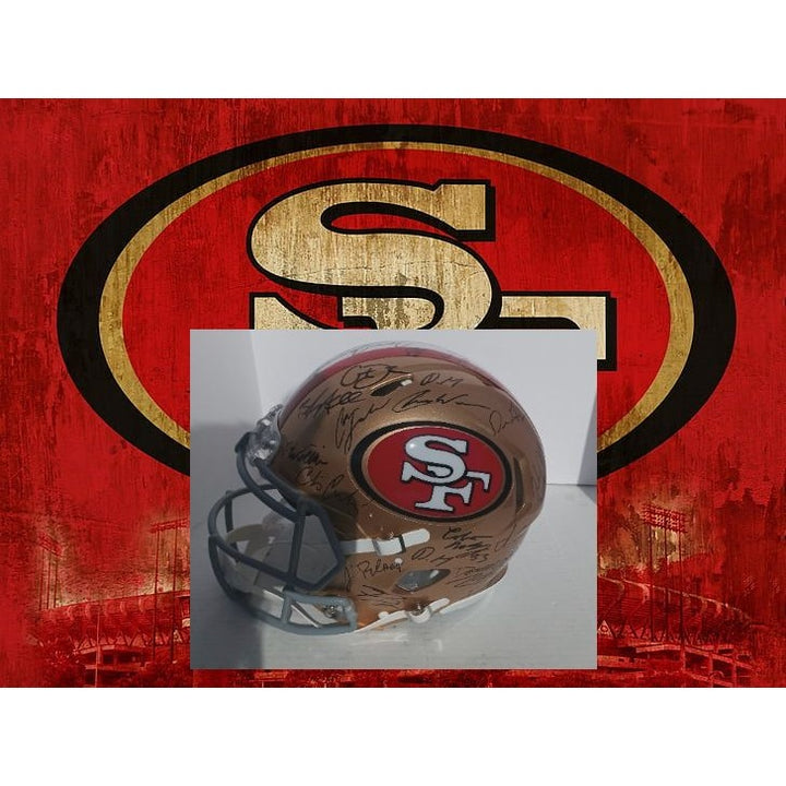 San Francisco 49ers Christian McCaffrey George Kittles Brock Purdy Deebo Samuel 2023 NFC champions team signed Riddell pro model helmet