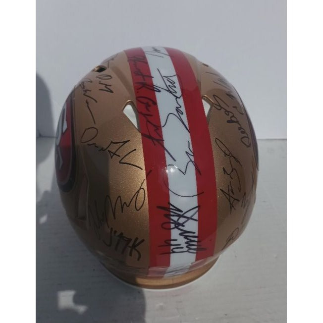 San Francisco 49ers Christian McCaffrey George Kittles Brock Purdy Deebo Samuel 2023 NFC champions team signed Riddell pro model helmet