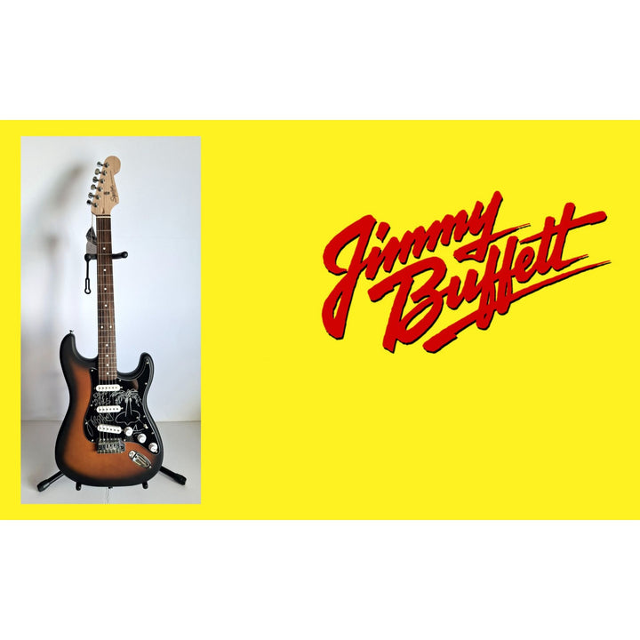 Fender Stratocaster full size electric guitar, Jimmy Buffett signed with proof
