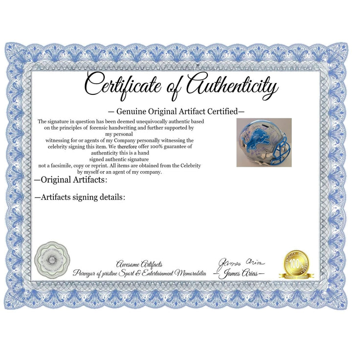 Detroit Lions Riddell authentic pro game model helmet signed by 40 members of the 2024 team with signing proof Awesome Artifacts