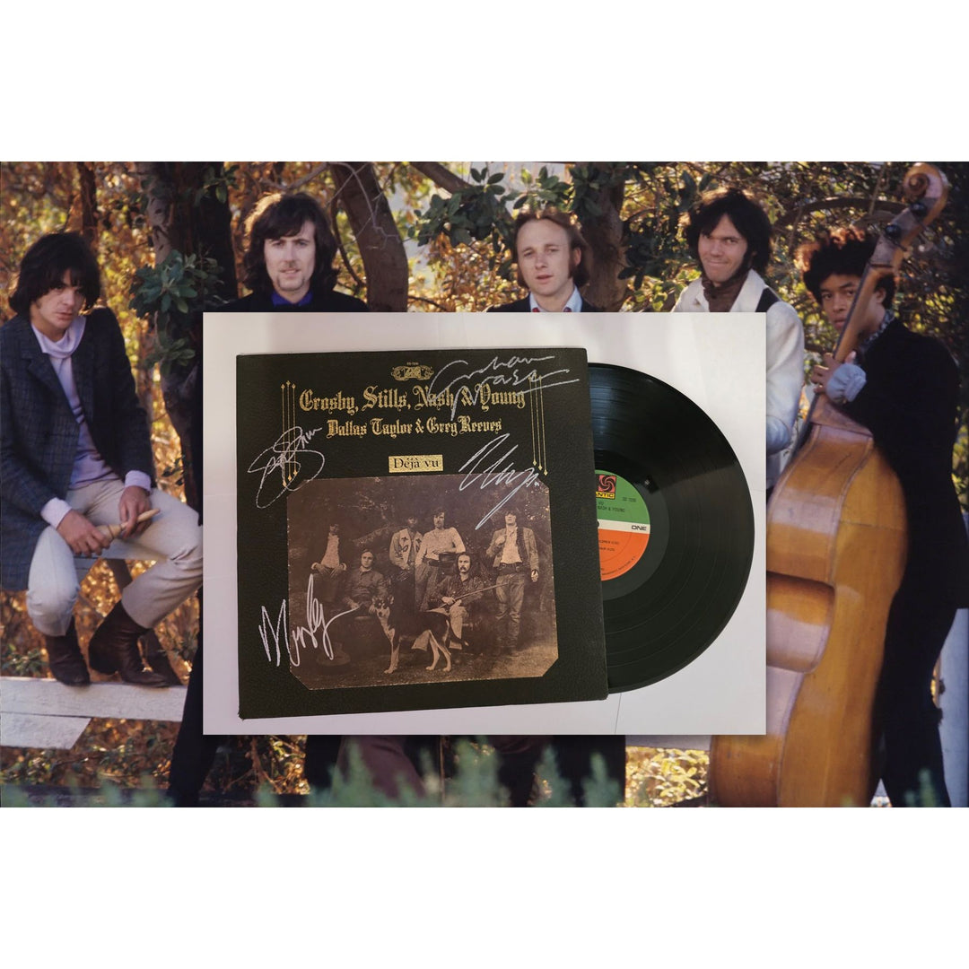 CSNY "Deja Vu" LP signed with proof.