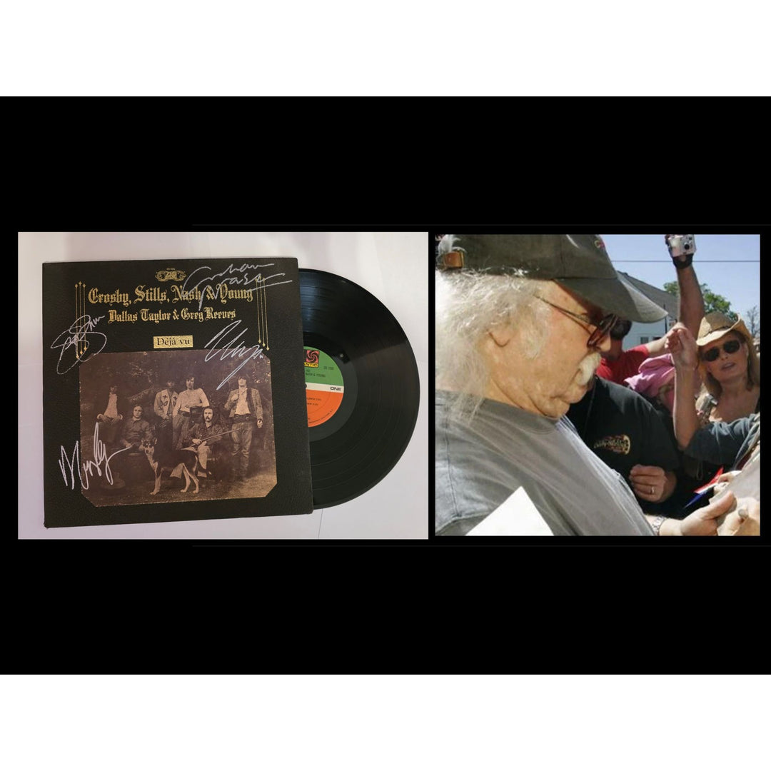 CSNY "Deja Vu" LP signed with proof.