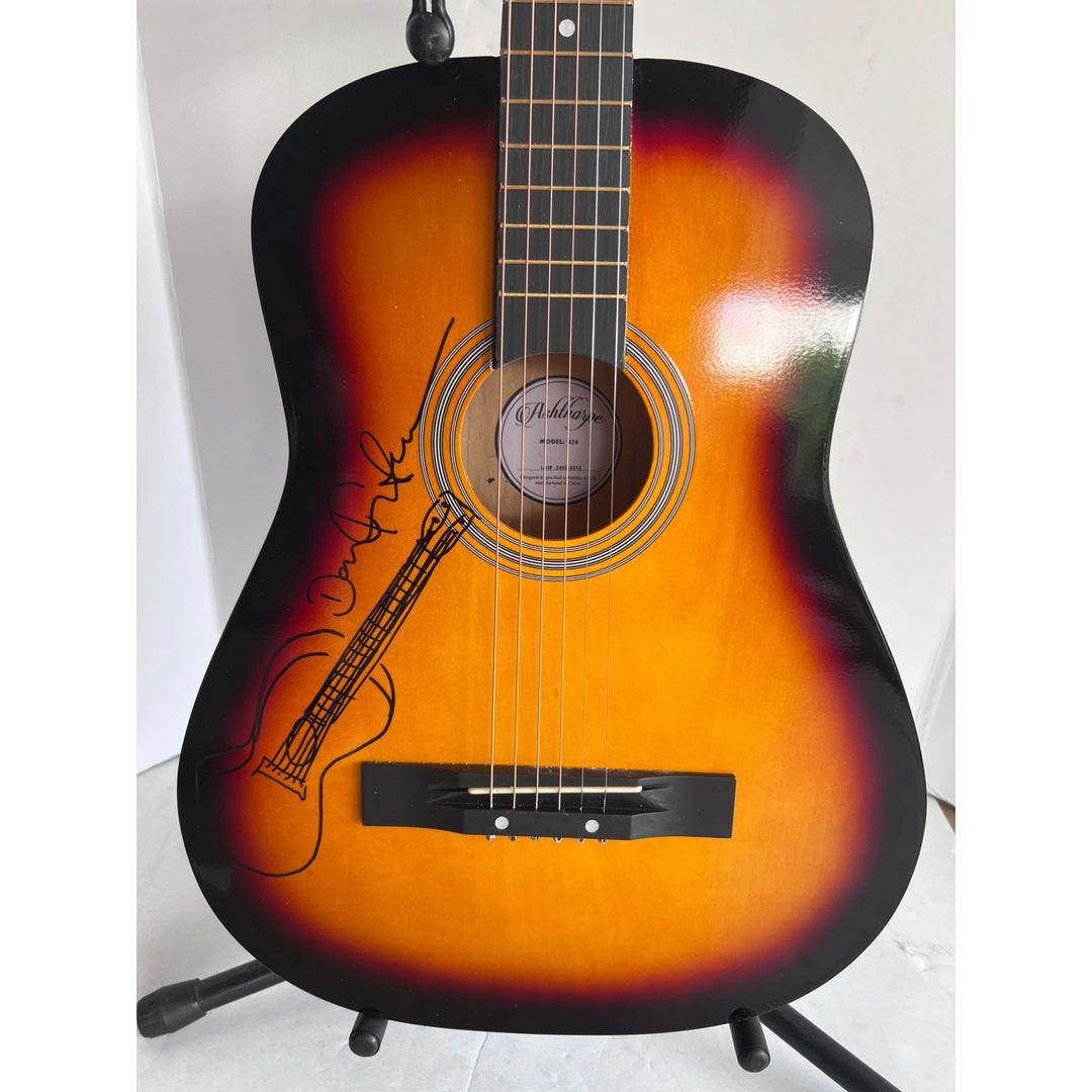 Pink Floyd David Gilmour  one of a kind acoustic guitar signed with sketch