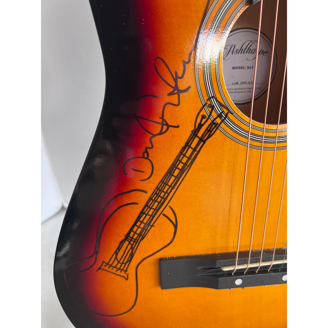 Pink Floyd David Gilmour  one of a kind acoustic guitar signed with sketch