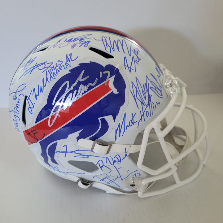 Buffalo Bills Josh Allen James Cook Khalil Shakir Dalton Kincaid 2024 Speed Authentic Game  model helmet team signed with proof Awesome Artifacts