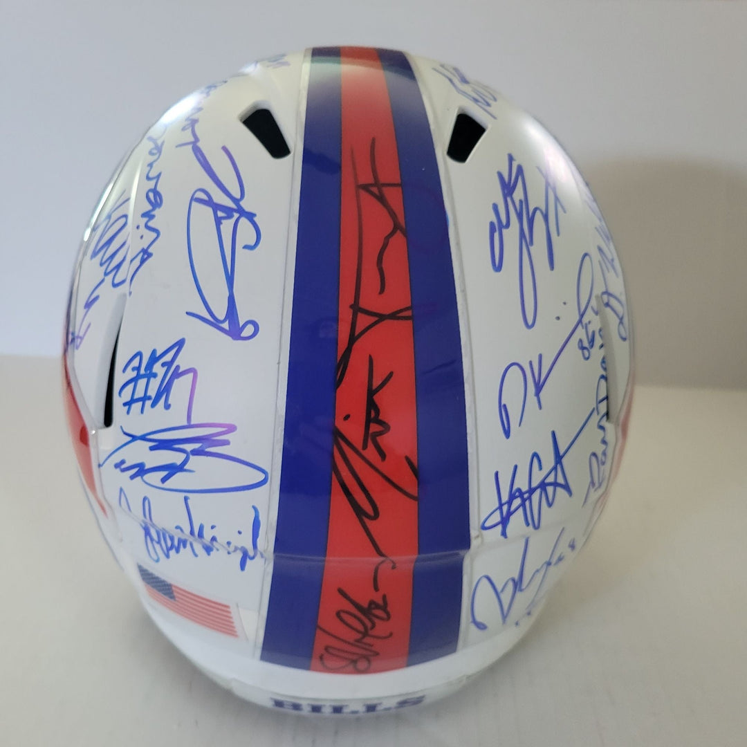 Buffalo Bills Josh Allen James Cook Khalil Shakir Dalton Kincaid 2024 Speed Authentic Game  model helmet team signed with proof Awesome Artifacts