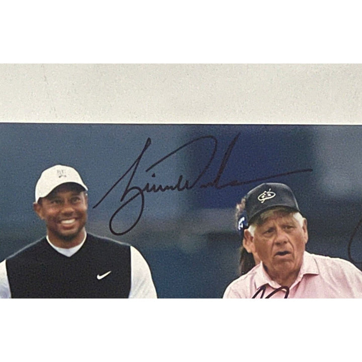 Tiger Woods Rory McIlroy Jack Nicklaus & Lee Trevino photograph signed with proof