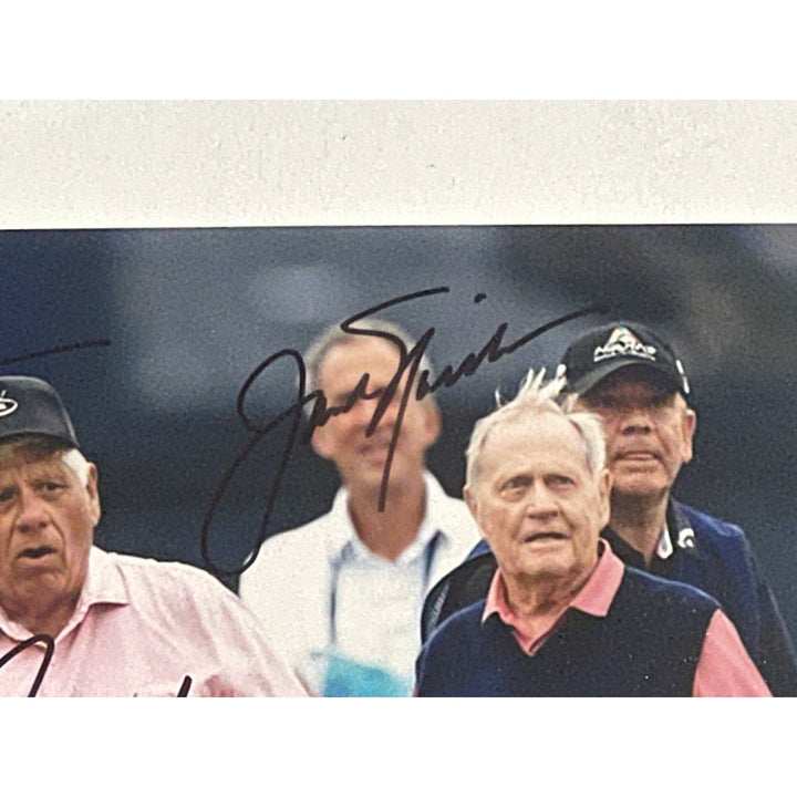Tiger Woods Rory McIlroy Jack Nicklaus & Lee Trevino photograph signed with proof
