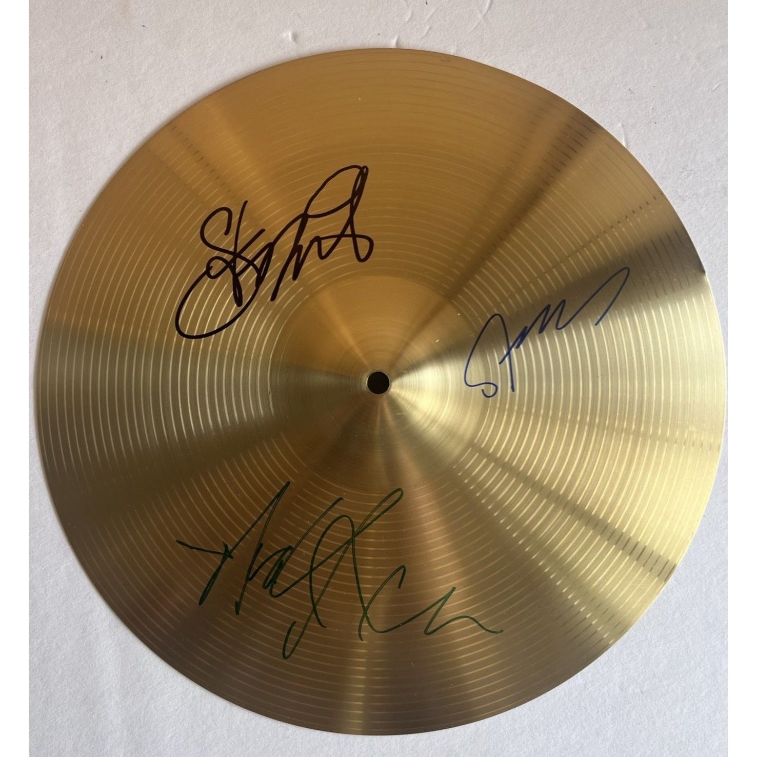 The Police Sting,  Andy Summers, Stewart Copeland 16inch cymbal signed with proof