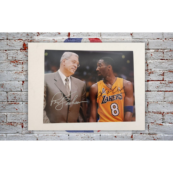 Kobe Bryant and Phil Jackson Los Angeles Lakers 8 by 10 photo signed with proof