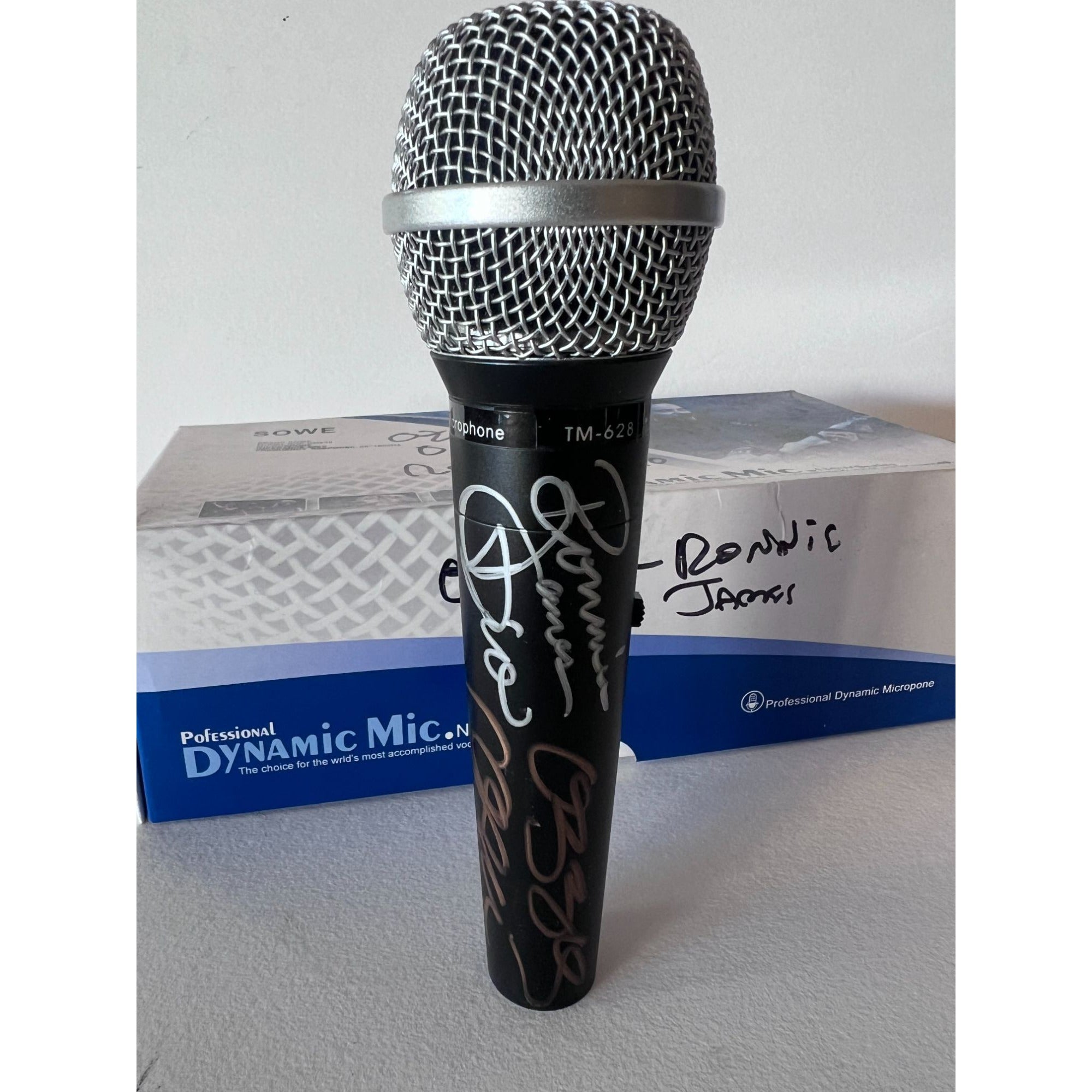 Ronnie James Dio and Ozzy Osbourne microphone signed with proof