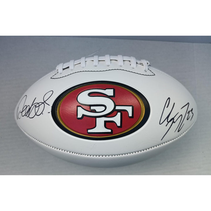 San Francisco 49ers Deebo Samuel and Christian McCaffrey full size football signed with proof