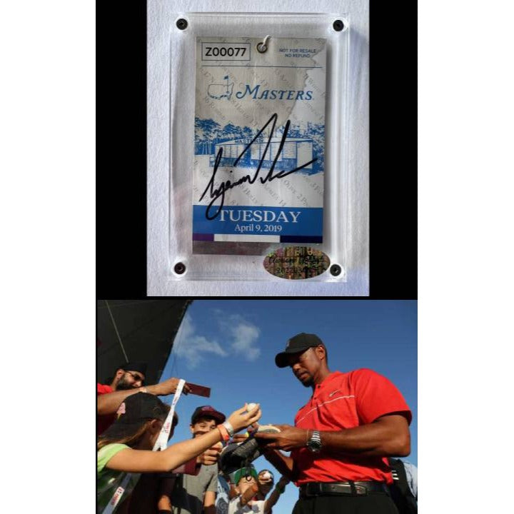 Tiger Woods 2019 Masters Golf Tournament ticket signed with proof