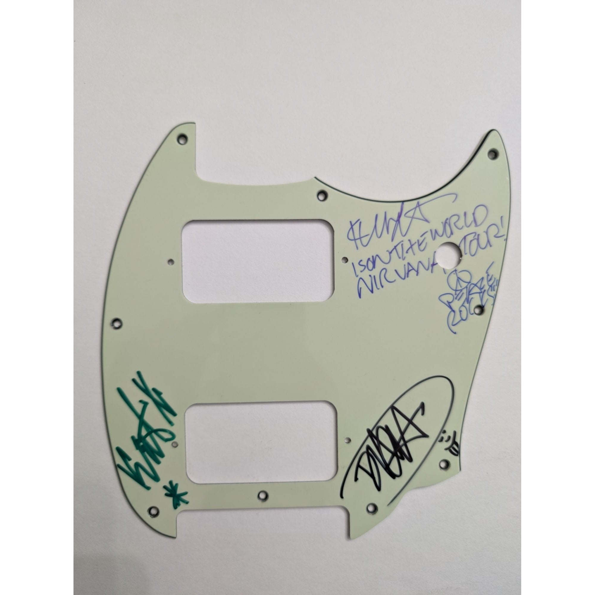 Nirvana Kurt Cobain electric guitar pickguard signed