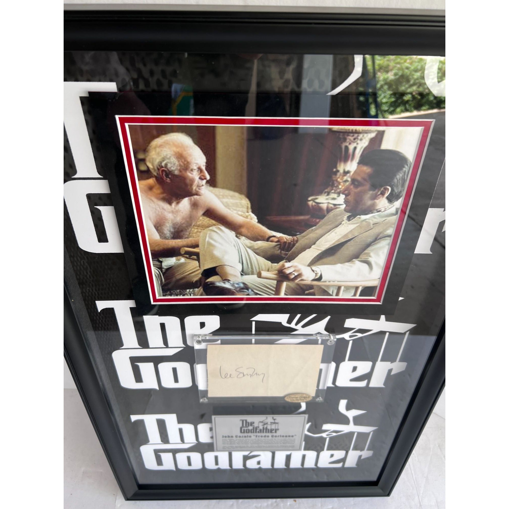 Lee Strasberg "Hyman Roth Godfather Part II" autograph book page signed and framed (17x28)