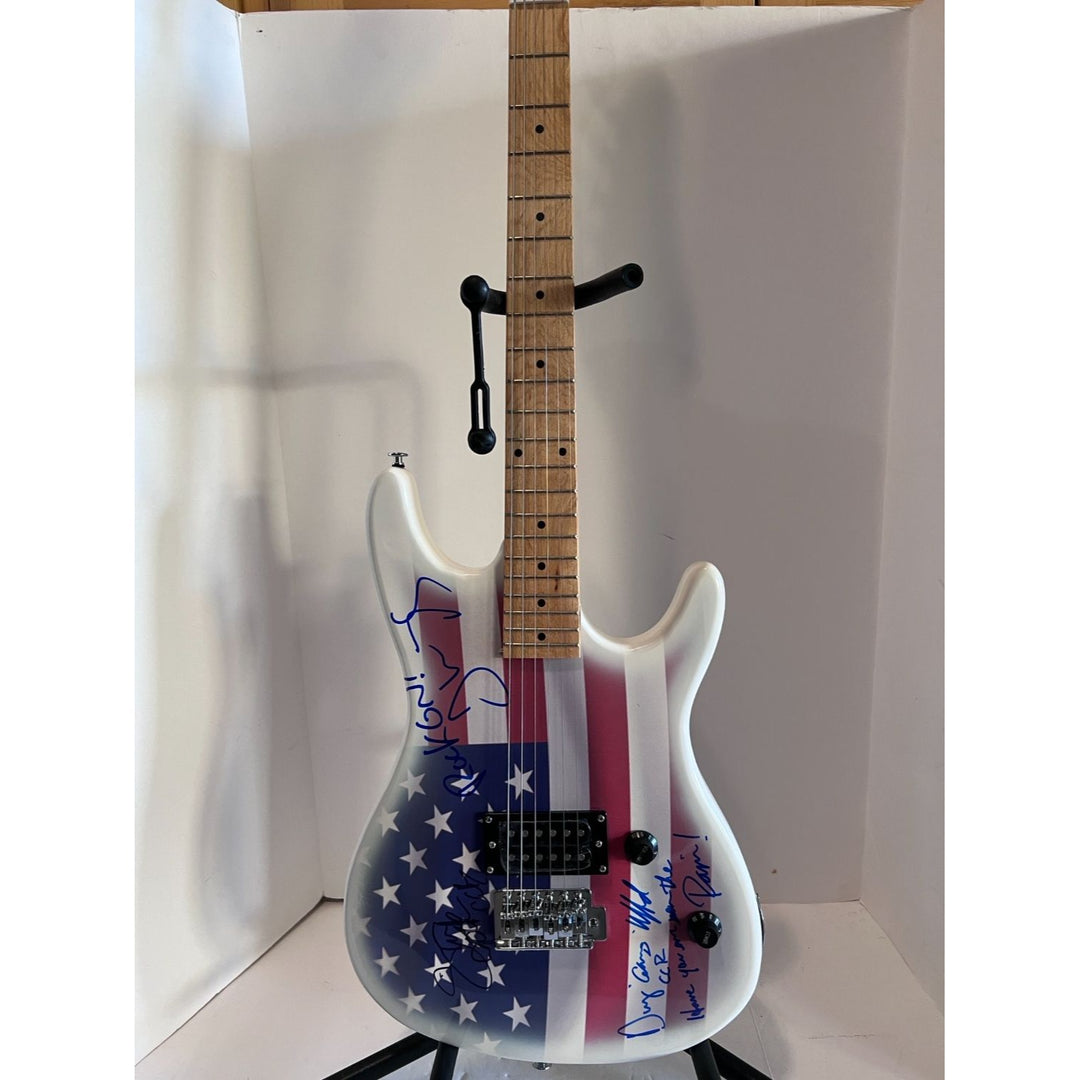 Creedence Clearwater Revial CCR John Fogerty, Stu Cook and Doug Clifford  electric guitar signed with proof