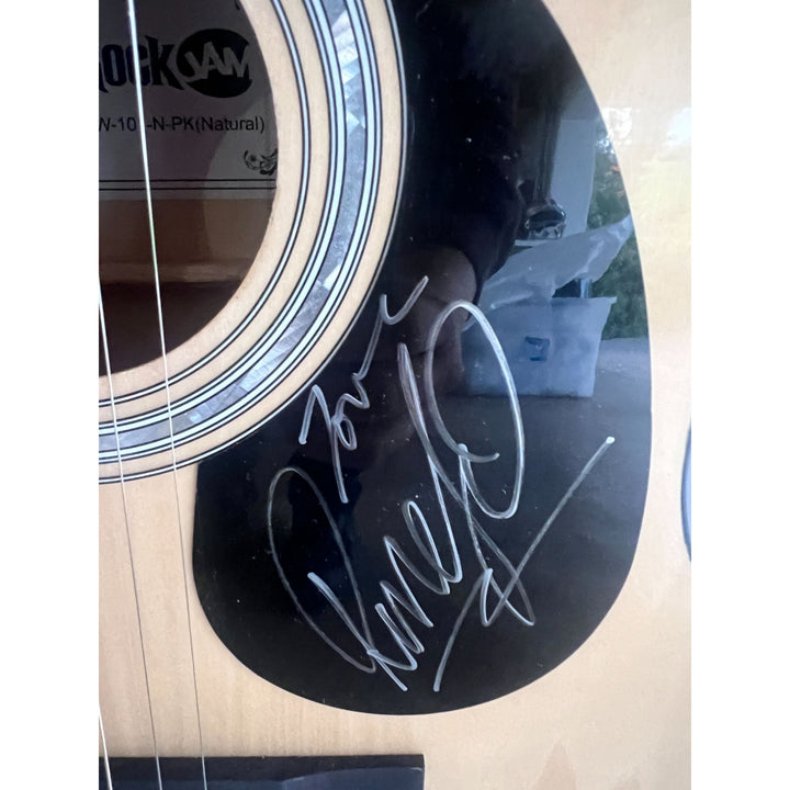 Paul McCartney & Ringo Starr of the Beatles acoustic guitar signed with proof