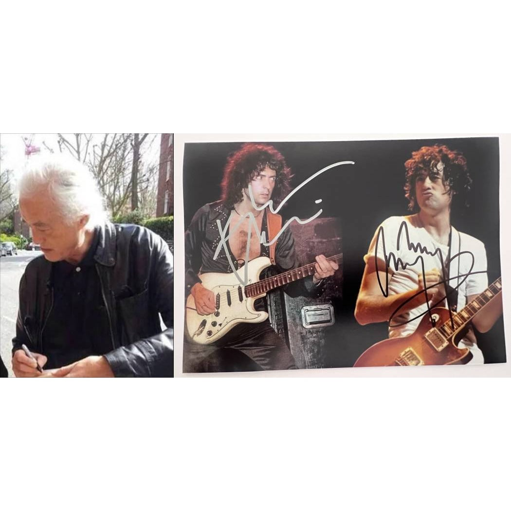 Jimmy Page Led Zeppelin Ritchie Blackmore Deep Purple 5x7 photo signed with proof