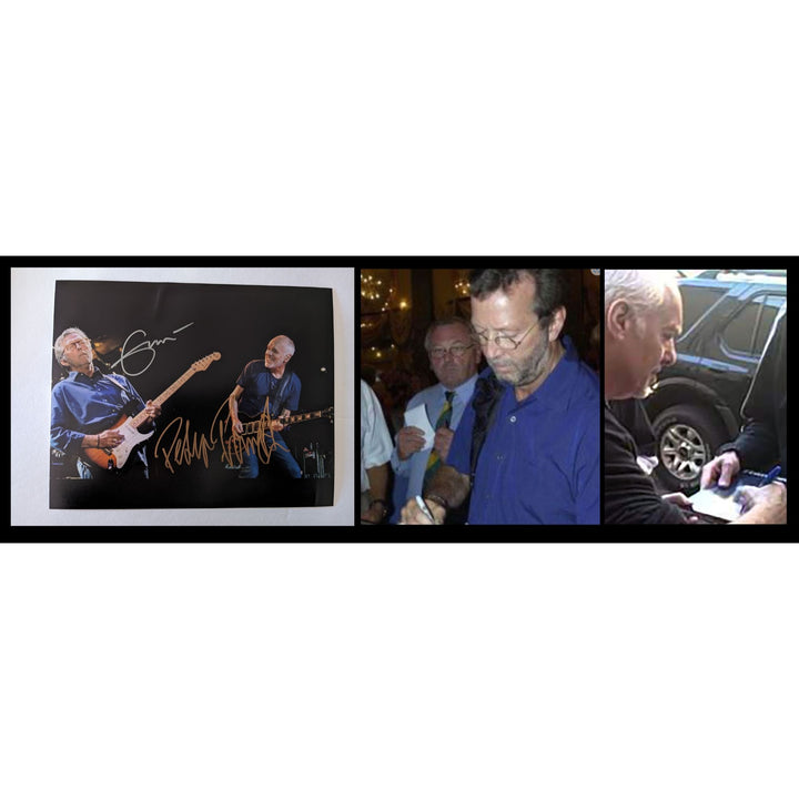 Eric Clapton and Peter Frampton eight by ten photo signed with proof