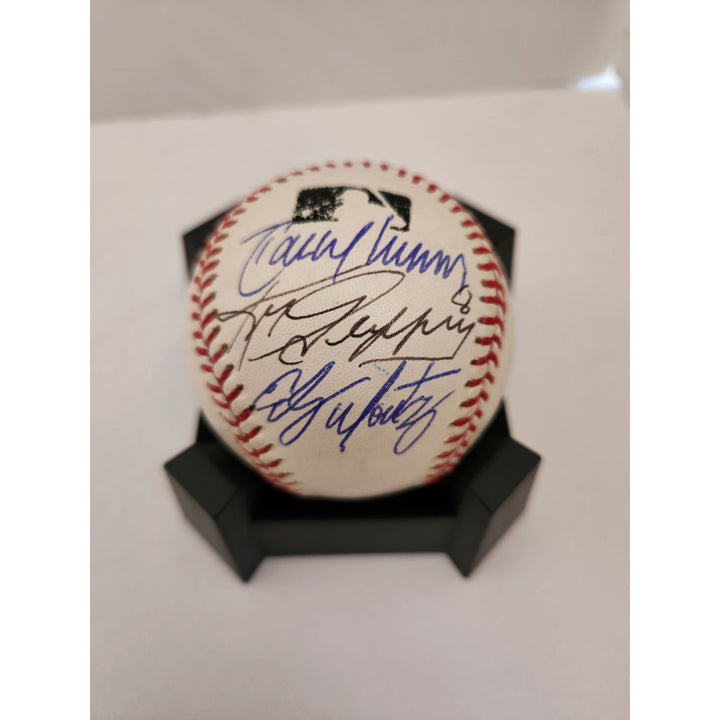 Seattle Mariners Randy Johnson Ken Griffey Jr Edgar Martinez official Rawlings MLB baseball signed with proof free acrylic display case