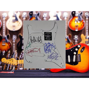 Aerosmith Steven Tyler Joe Perry Stratocaster electric pickguard signed with proof