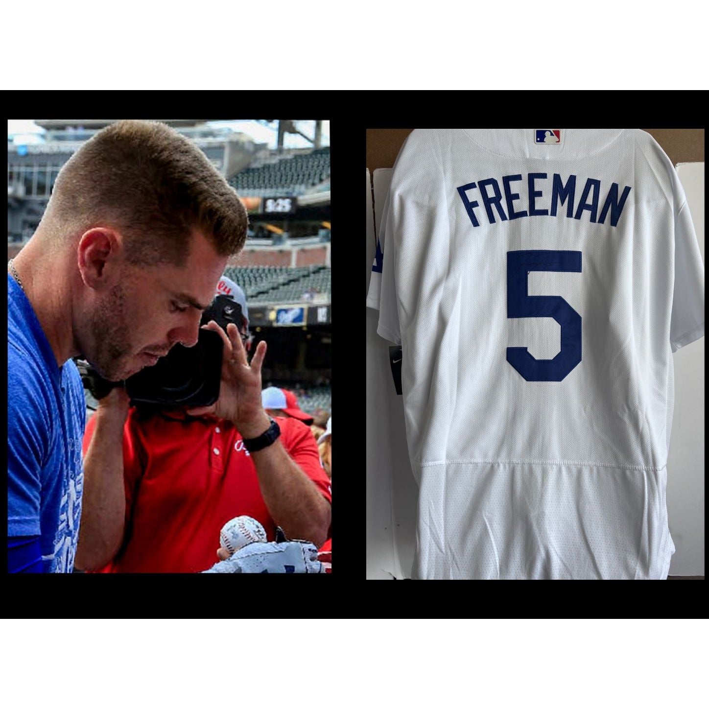 Freddie Freeman Los Angeles Dodgers game model jersey signed with proof